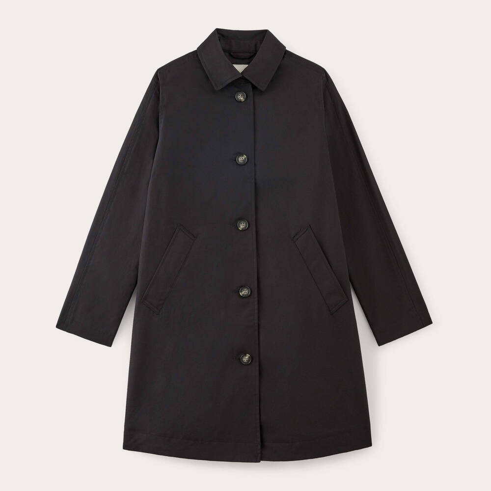 Everlane Women's Mac Coat in Black, Size Large